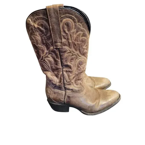 J.B Dillon Distressed Brown Goat Leather Boots 6.5D JBR03205 - Picture 2 of 8